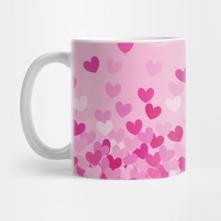 Valentine falling hearts pink cute girly pattern Mug